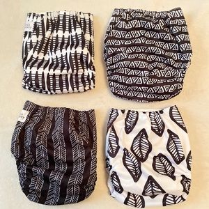 4-Pack Cloth Diapers with bamboo inserts